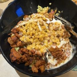 Lamar Taco Shop - Pick Me Bowl - Mexican Rice - Ranchero Beans - Al Pastor - Queso - Corn - Shredded Cheese - Sour Cream