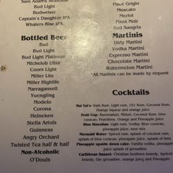 Field House Pub - Drink Menu