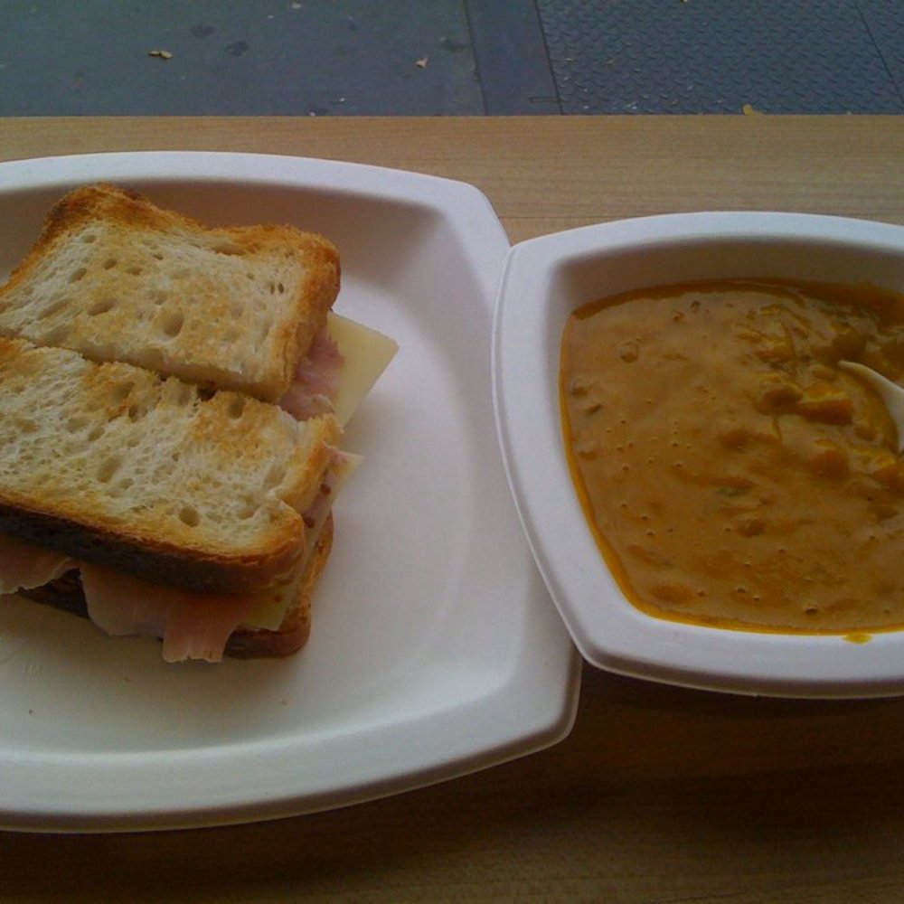 BKLYN Larder - Ham and Cheese Sammy, with Butternut Squash Soup - Cheese Shops Near Me - Brooklyn, New York BKLYN Larder - Ham and Cheese Sammy, with Butternut Squash Soup - Cheese Shops Near Me - Brooklyn, New York