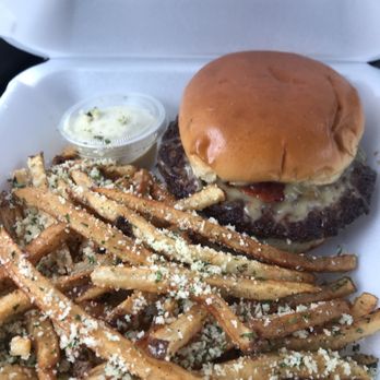 Honest Abe's - The 1809 burger with Parmesan truffle fries smells so good - Burgers Near Me - Lincoln, Nebraska Honest Abe's - The 1809 burger with Parmesan truffle fries smells so good - Burgers Near Me - Lincoln, Nebraska