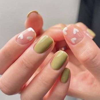Queen A Nail Spa - Design showed to Sammy. I wanted the little white hearts with a French Manicure. - Nail Salons Near Me - Astoria, New York