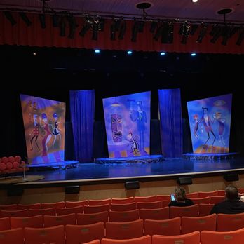 Annenberg Theater - Pre-show view of stage for "Shag with a Twist" during Modernism Week 2024. Comfortable seating and good acoustics. - Performing Arts Near Me - Palm Springs, California Annenberg Theater - Pre-show view of stage for "Shag with a Twist" during Modernism Week 2024. Comfortable seating and good acoustics. - Performing Arts Near Me - Palm Springs, California