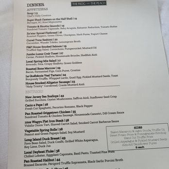 The Frog & The Peach - Dinner menu - New American Near Me - New Brunswick, New Jersey