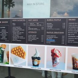 Menu posted on exterior window