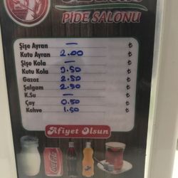 Hacı Bekir Pide Salonu - Menü