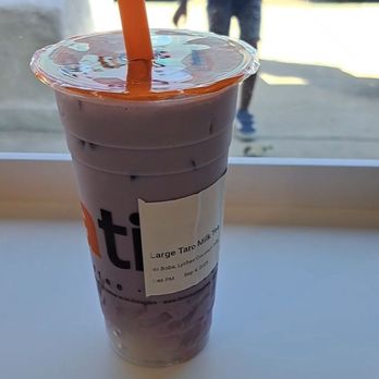It’s Boba Time - Ontario - Large Taro Milk Tea with Lychee Coconut Jelly - Coffee & Tea Near Me - Ontario, California
