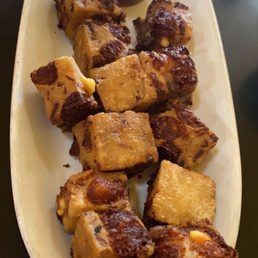 Breakfast cheese Curds w/ Bacon & maple syrup