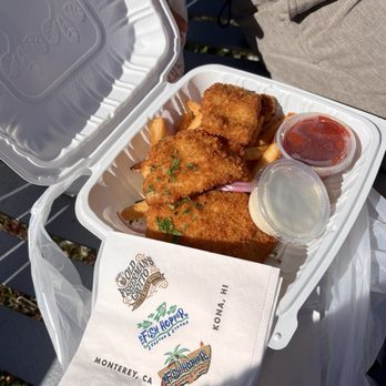 The Fish Hopper - Delicious n Fish and Chips from their outdoor Take Out bar.... I saved $10! Hee - Seafood Near Me - Monterey, California