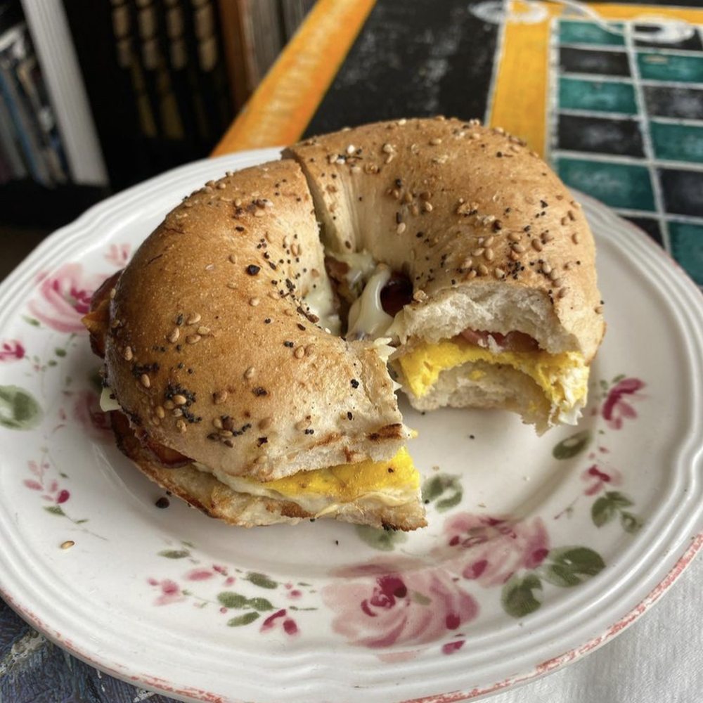 Bacon, Egg, and Cheese on an Everything Bagel.