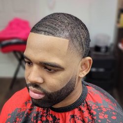 Good Lookin Barber Studio - Low wave taper/ sculpted beard with enhancements