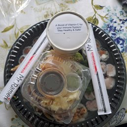 Packaging (outside of plastic bag) with cup of fruit included