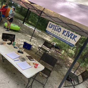 Edisto River Adventures - Tent at Givhans State Park, this is where they blow up your tubes and get you started - Rafting/Kayaking Near Me - Ridgeville, South Carolina
