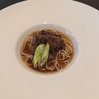 Yoichi's - Course 4 - Flavor Reset: Somen in Sweet Broth with Grilled Beef and Grilled Green Onions - Japanese Near Me - Santa Barbara, California Yoichi's - Course 4 - Flavor Reset: Somen in Sweet Broth with Grilled Beef and Grilled Green Onions - Japanese Near Me - Santa Barbara, California