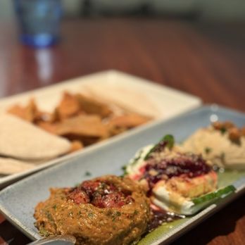 Meso Modern Mediterranean - Appetizer trio - Mediterranean Near Me - San Jose, California Meso Modern Mediterranean - Appetizer trio - Mediterranean Near Me - San Jose, California