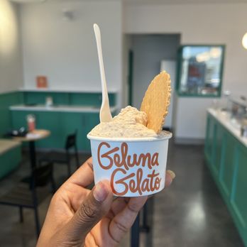 Geluna Gelato - a hand holding a cup of gelato - Gelato Near Me - Cary, North Carolina