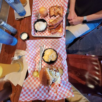 Famous Dave's Bar-B-Que - Manhandler Sandwich & Pick 2 ( Chicken, Brisket ) with Cornbread and Mac & cheese as sides. - Barbeque Near Me - Sioux City, Iowa