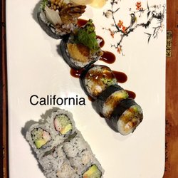 Sakana Sushi Asian Fusion - Shrimp Tempura Roll and California Roll.