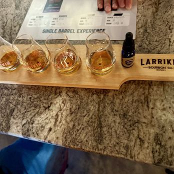 Larrikin Bourbon Company - Single barrel flight - Distilleries Near Me - Lawrenceburg, Kentucky