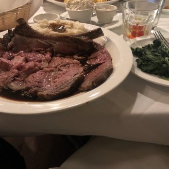 Broadway Prime - Prime rib medium rare,mash potatoe,sautés spinach and a adult cocktail. - Steakhouses Near Me - Burlingame, California Broadway Prime - Prime rib medium rare,mash potatoe,sautés spinach and a adult cocktail. - Steakhouses Near Me - Burlingame, California