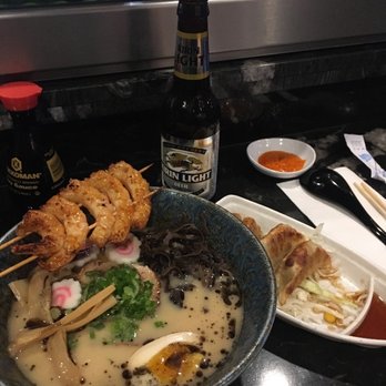 Tamashi - Tomaktsu + shrimp skewer, Gyoza App. - Ramen Near Me - Houston, Texas Tamashi - Tomaktsu + shrimp skewer, Gyoza App. - Ramen Near Me - Houston, Texas