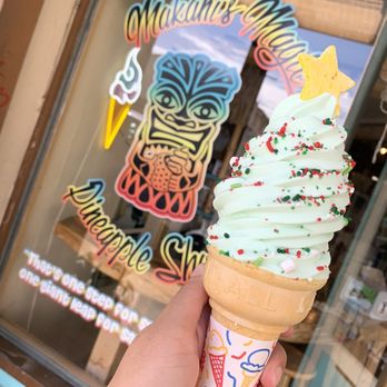 Makani's Magic Pineapple Shack - Christmas tree ice cream! (melona) - Juice Bars & Smoothies Near Me - Hilo, Hawaii