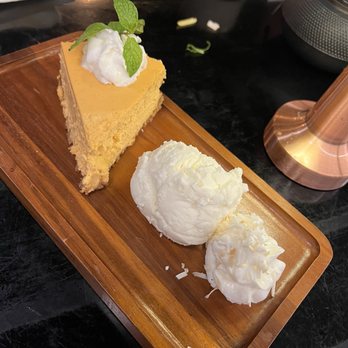 Siam Thai - thai tea cheese cake with coconut ice cream - Thai Near Me - Flushing, New York