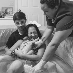 First Coast Midwifery Services - Sam helping me deliver my baby girl during the pandemic. -Elisabeth