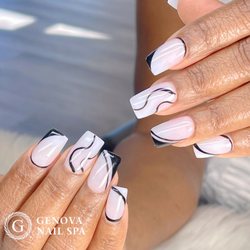 Genova Nail Spa - Black and white nail art