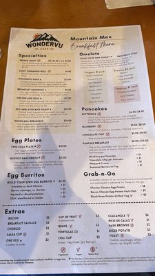 Menu photo 5 Wondervu Cafe Golden, CO Menu photo 5 Wondervu Cafe Golden, CO