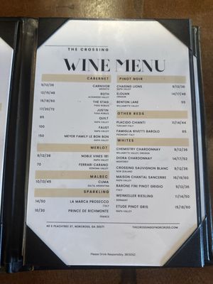 Menu photo 1 The Crossing Steakhouse Norcross, GA Menu photo 1 The Crossing Steakhouse Norcross, GA