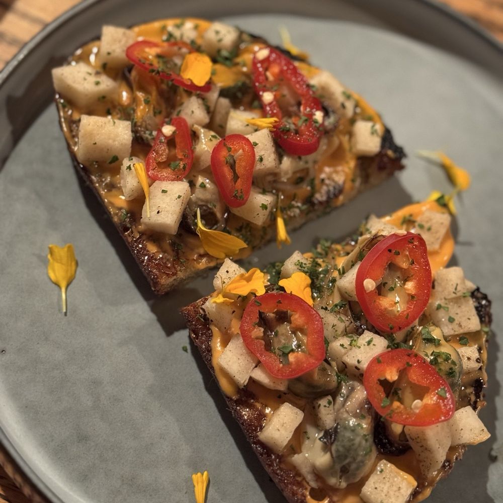 Shift Kitchen & Bar - Mussels toast $11 - New American Near Me - Flagstaff, Arizona Shift Kitchen & Bar - Mussels toast $11 - New American Near Me - Flagstaff, Arizona