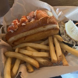 Lobster roll (with butter) fries and coleslaw Lobster roll (with butter) fries and coleslaw