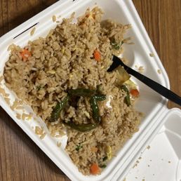 Supposed to be fried rice with 2x orange chicken but it was literally just a plate of fried rice.