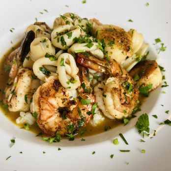 Cafe Toscana - Seafood risotto. Yes, there is risotto underneath all let's seafood. - Italian Near Me - Wilkes Barre, Pennsylvania