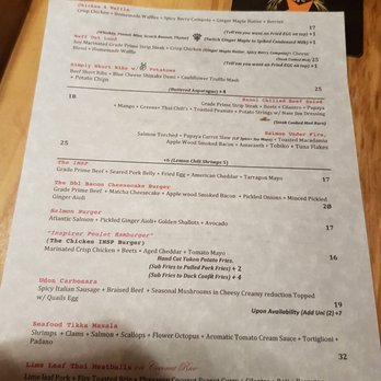 Inspire Restaurant - Menu - Back - Asian Fusion Near Me - Markham, Ontario