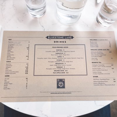 Menu photo 6 Bluestone Lane West End Café Washington, DC, DC