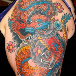The Hand of Fate Tattoo Parlor - Japanese tattoo by Eddie Molina, The Hand of Fate Tattoo Parlor, Ithaca NY.
