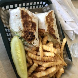 Stonegate Golf Course - Buffalo chicken sandwich that they made on a wrap.