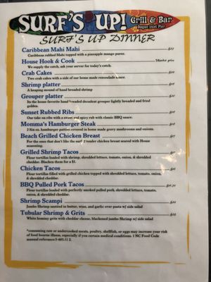 Menu photo 6 Surf's Up Grill and Bar Emerald Isle, NC