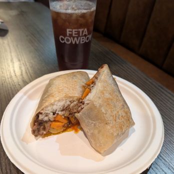 Feta Cowboy - Kimchi brisket burrito. - Mediterranean Near Me - Tempe, Arizona Feta Cowboy - Kimchi brisket burrito. - Mediterranean Near Me - Tempe, Arizona