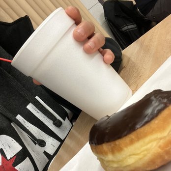Mr Good's Donuts - Raised doughnut / Chocolate  Large coffee - Donuts Near Me - Alhambra, California