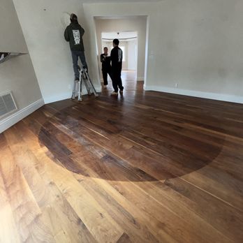 Hana Hardwood - Before: sun damage throughout on Walnut hardwood floor refinish / repair hill section manhattan beach - Flooring Near Me - Redondo Beach, California Hana Hardwood - Before: sun damage throughout on Walnut hardwood floor refinish / repair hill section manhattan beach - Flooring Near Me - Redondo Beach, California