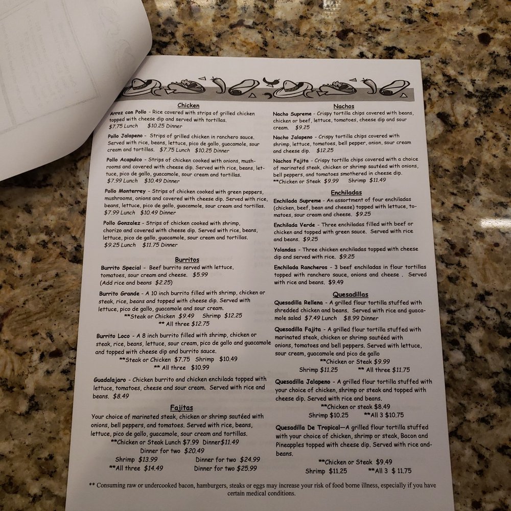 Jalapeño's Authentic Mexican Grill - Menu pg4 - Mexican Near Me - Somerville, Tennessee Jalapeño's Authentic Mexican Grill - Menu pg4 - Mexican Near Me - Somerville, Tennessee