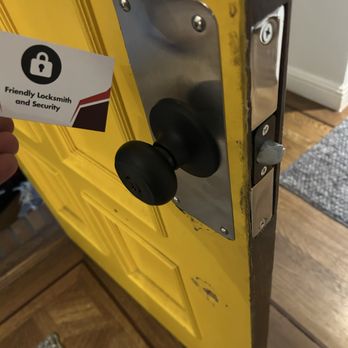 Friendly Locksmith and Security - Replacement of a mortise lock with a standard doorknob using a metal plate. - Keys & Locksmiths Near Me - San Francisco, California