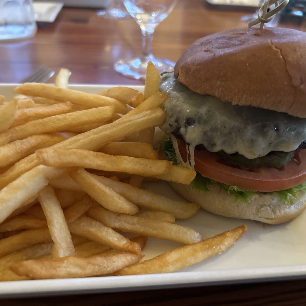 Farm Neck Café - Well done burger and fries - New American Near Me - Oak Bluffs, Massachusetts Farm Neck Café - Well done burger and fries - New American Near Me - Oak Bluffs, Massachusetts