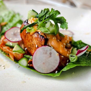 Peacock Cafe - Korean Salmon Lettuce Taco - American Near Me - Hamilton Township, New Jersey Peacock Cafe - Korean Salmon Lettuce Taco - American Near Me - Hamilton Township, New Jersey