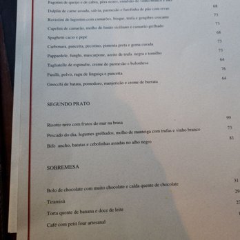 Pomodori - Menu. Excellent food and good prices.  Ambient is lovely and calm. - Italian Near Me - São Paulo, SP