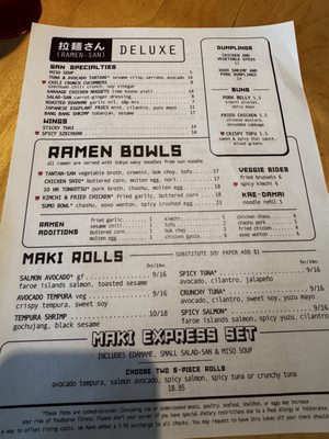 Menu photo 5 Ramen-San Deluxe Chicago, IL Menu photo 5 Ramen-San Deluxe Chicago, IL