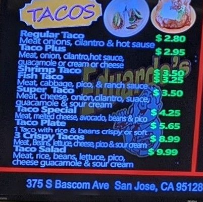 Menu photo 8 Taqueria Eduardo San Jose, CA Menu photo 8 Taqueria Eduardo San Jose, CA