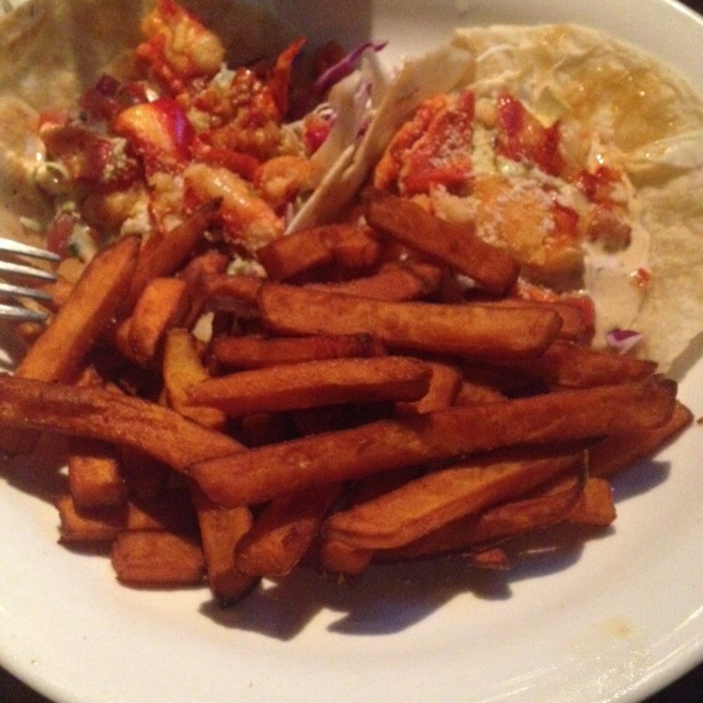 FishBar - Really dope lobster tacos and sweet potato fries. The tacos had generous portions of lobster...so good! - Seafood Near Me - Manhattan Beach, California FishBar - Really dope lobster tacos and sweet potato fries. The tacos had generous portions of lobster...so good! - Seafood Near Me - Manhattan Beach, California
